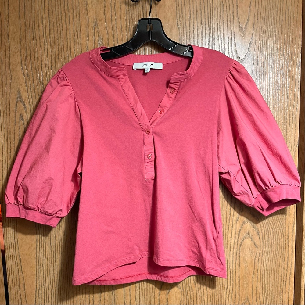 Puff Sleeve Blouse in Pink/Salmon
